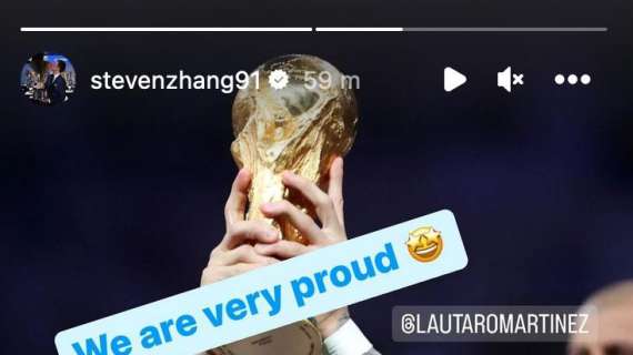 Zhang si coccola ancora Lautaro: "Siamo molto orgogliosi"