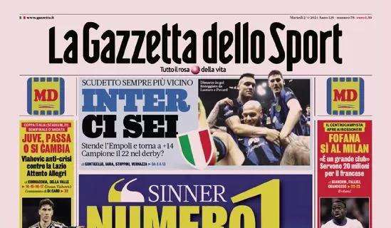 Inter ci sei, lo Scudetto è sempre più vicino: la prima pagina di Gazzetta dello Sport