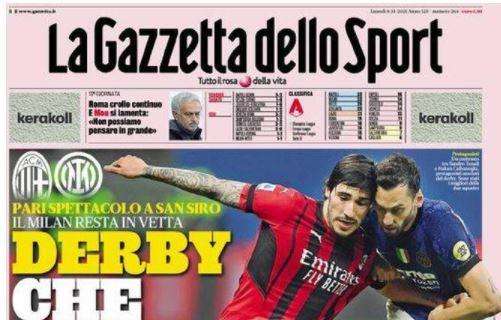 La Gazzetta dello Sport in apertura: "Derby, che rumba!"