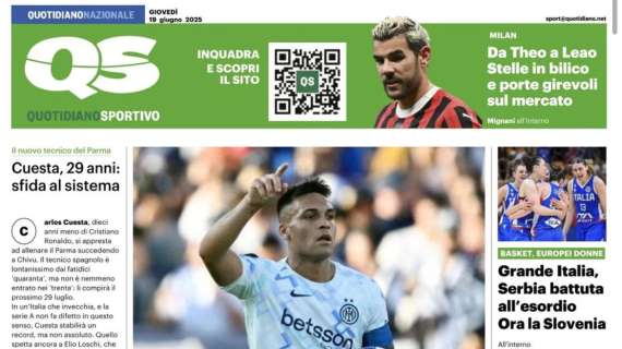 "Inter, Lautaro e pochi sorrisi. Resta la ruggine", la prima pagina del Quotidiano Sportivo