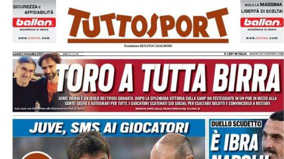 La prima pagina di Tuttosport: "È Ibra-Napoli, ma l'Inter non molla"
