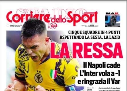 "Ressa in vetta, l'Inter ringrazia il Var": l'apertura del Corriere dello Sport