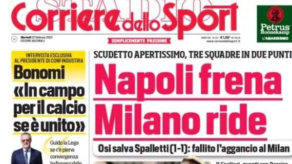 Rassegna stampa - Le prime pagine di martedì 22 febbraio