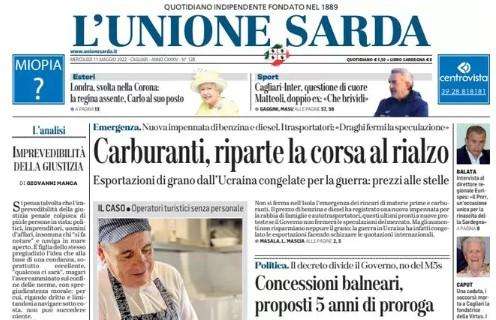 L'Unione Sarda verso Cagliari-Inter: "Questione di cuore, che brividi"