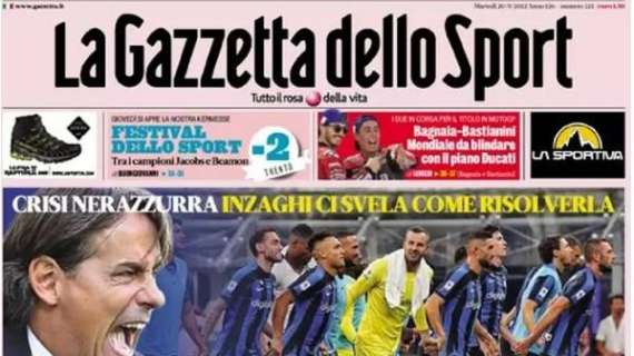 La Gazzetta dello Sport in apertura con Inzaghi: "L'Inter è con me"