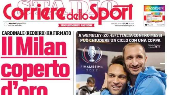 L'apertura del Corriere dello Sport: "Lukaku all'Inter entro il 30 giugno"