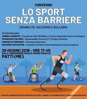 Venerdì 28 a Patti il convegno "Lo Sport senza Barriere"