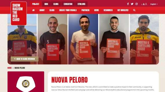 3^-La Nuova Peloro aderisce a "Show Racism the red card"