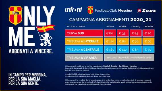 L’Fc Messina lancia la campagna abbonamenti e apre la Curva
