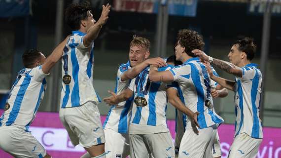 La gioia del Pescara a Catania