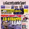 L'apertura della Gazzetta sul Milan: "Lo strappo di Leao"