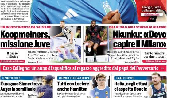 Il CorSport apre con le parole di Nkunku: "Devo capire il Milan"