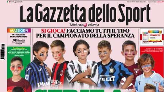 La prima pagina de La Gazzetta dello Sport: "Serie A ti amo"