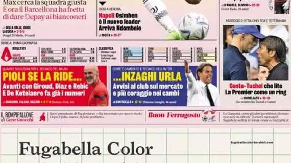 La Gazzetta in prima pagina: "Pioli se la ride... Quante soluzioni per il tecnico del Milan"