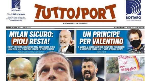 Tuttosport in prima pagina: "Milan sicuro: Pioli resta!"