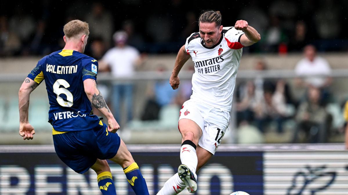 Hellas Verona-Milan 0-1 a fine primo tempo: per ora decide un gol di Rabiot su assist di Leao