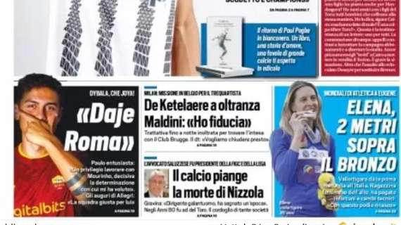 Tuttosport titola: "De Ketelaere a oltranza. Maldini: 'Ho fiducia'"