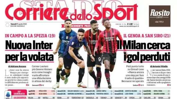 CorSport titola: "Il Milan cerca i gol perduti: Pioli punta su Giroud-Leao"
