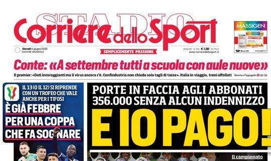 Porte in faccia agli abbonati, Corriere dello Sport: "E io pago!"