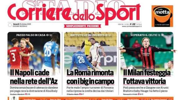Il CorSport in prima pagina: "Il Milan festeggia l'ottava vittoria"