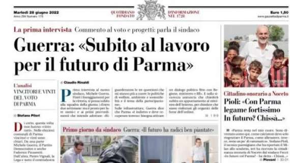 La Gazzetta di Parma apre con le parole di Pioli: "Con Parma legame fortissimo. In futuro? Chissà..."