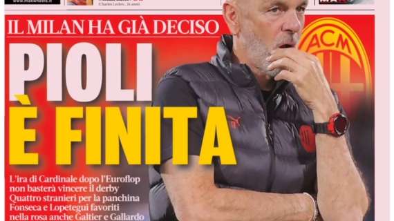 L’apertura della Gazzetta sul futuro della panchina del Milan: “Pioli, è finita”