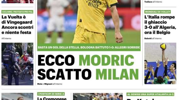 Il QS titola: "Ecco Modric, scatto Milan"