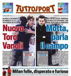 Tuttosport in prima pagina: "Milan folle, disperato e furioso"