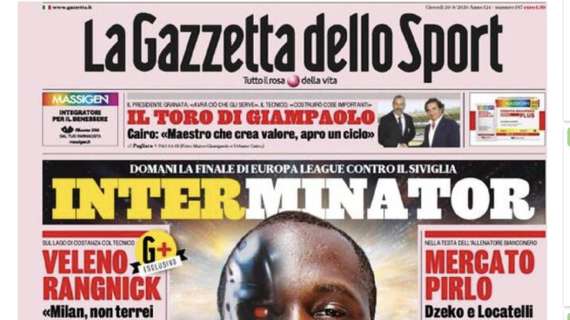 La Gazzetta dello Sport in prima pagina: "Veleno Rangnick"