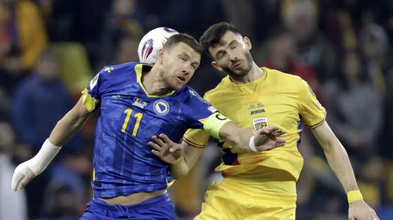 Occhio nero e naso rotto per Edin Dzeko nella sfida con la sua Bosnia