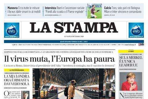 La Stampa in prima pagina: "Milan e Inter vincono e comandano"