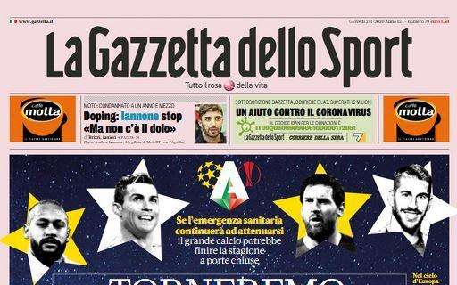L'apertura de La Gazzetta dello Sport: "Torneremo a riveder le stelle"