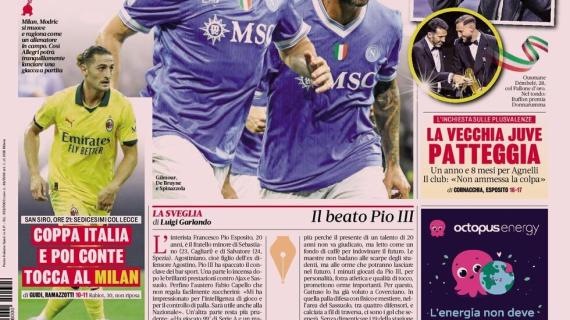La Gazzetta in apertura: "Coppa Italia e poi Conte: tocca al Milan"