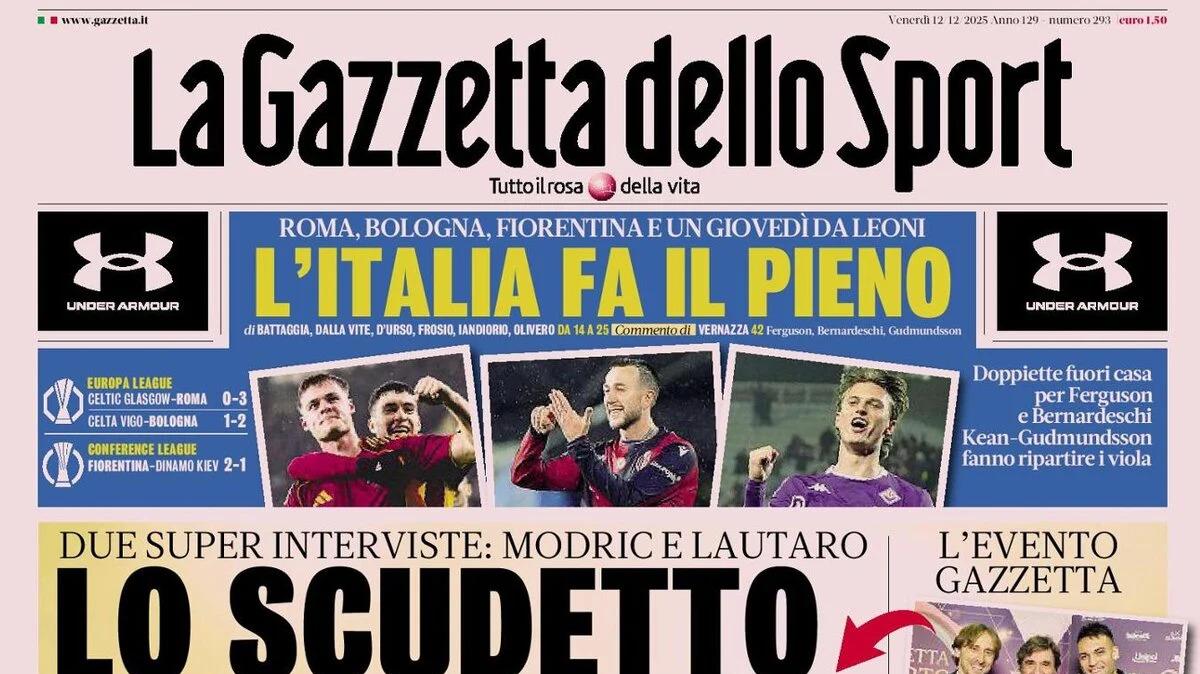 La Gazzetta in prima pagina: “Lo scudetto siamo noi”