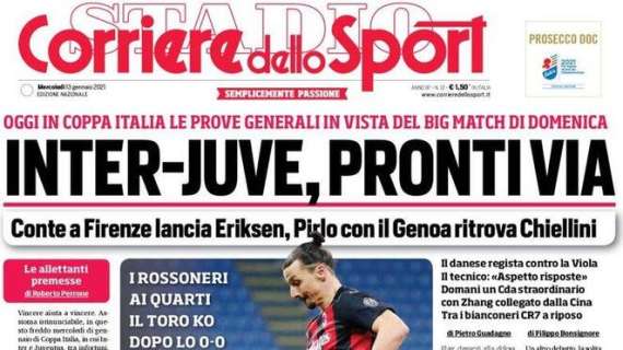 Il CorSport in prima pagina: "Ibra è tornato, Milan di rigore"