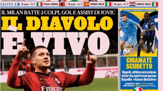 Il Milan ne fa tre al Frosinone, le prime pagine dei principali quotidiani sportivi