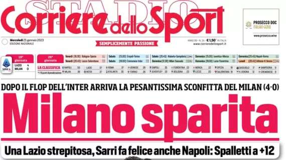 Il CorSport in apertura su Inter e Milan: "Milano sparita"