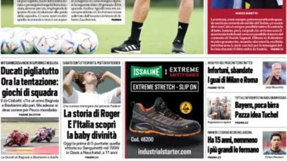 Tuttosport in prima pagina: "Infortuni, sbandate. I guai di Milan e Roma"