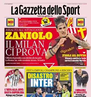 L'apertura della Gazzetta sul futuro di Zaniolo: "Il Milan ci prova"