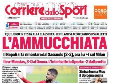 Napoli, Milan e Inter in 2 punti, Corriere dello Sport: "L'ammucchiata"