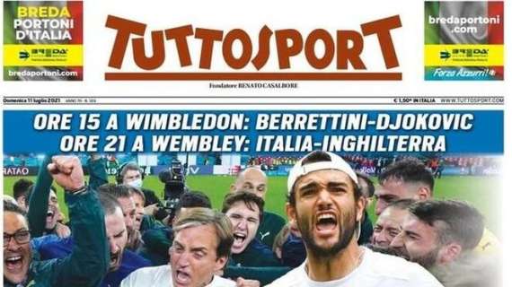 Nazionale e Berrettini, Tuttosport titola: "Per voi, per noi!"