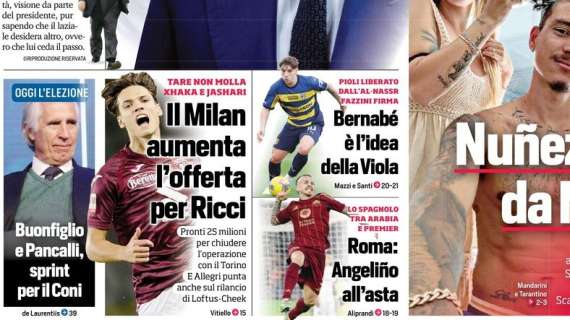 Il CorSport in prima pagina: "Il Milan aumenta l'offerta per Ricci"