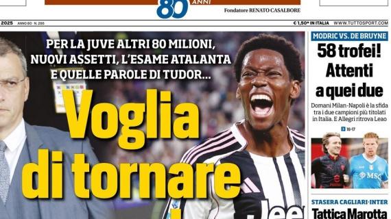 Tuttosport in prima pagina su Modric e De Bruyne: "58 trofei! Attenti a quei due"