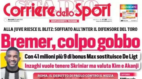 Il CorSport in apertura: "Il Milan vola in Belgio a prendere De Ketelaere"