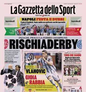 L’apertura della Gazzetta su Milan-Inter di Champions: “Rischiaderby”