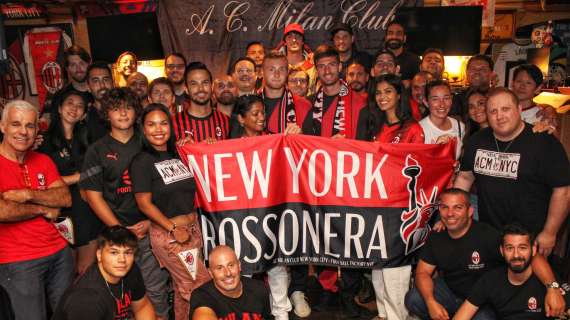 Gabbia e Pobega in visita al Milan Club New York: autografi e foto con i tifosi 