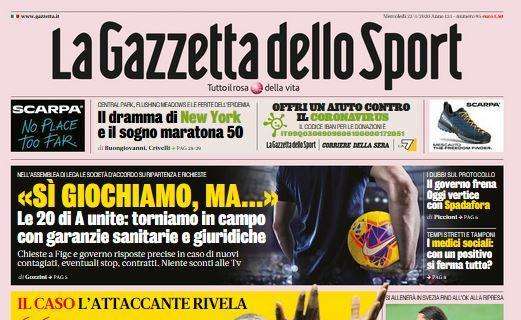 La Gazzetta in prima pagina: "Ibra 'dribbla' il rientro. Ma il Milan è tranquillo"