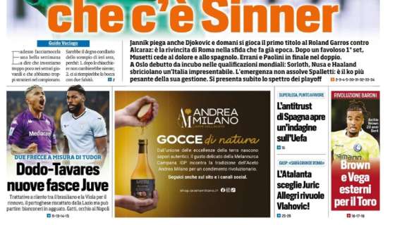 Tuttosport in prima pagina: "L'Atalanta sceglie Juric. Allegri rivuole Vlahovic!"