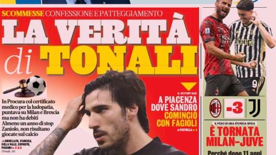 Meno tre a Milan-Juve e il caso scommesse: le prime pagine dei quotidiani sportivi