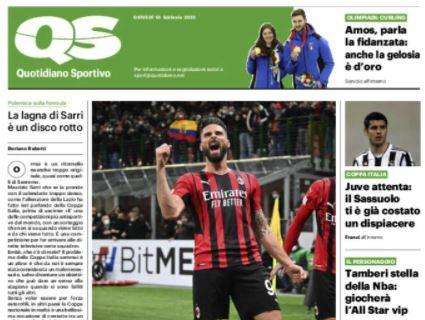 Milan-Lazio, il QS titola: "Altro Giroud, altro derby"